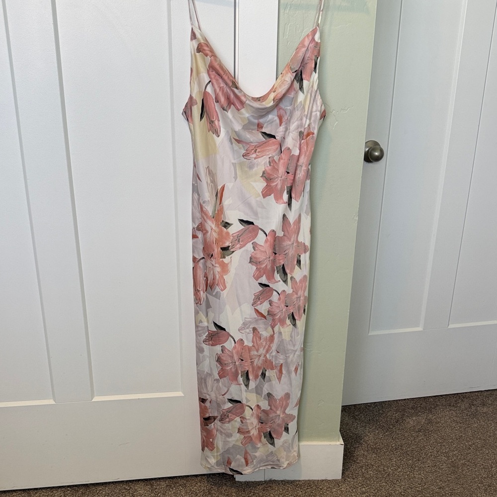 Floral Pink and White Women's Dress